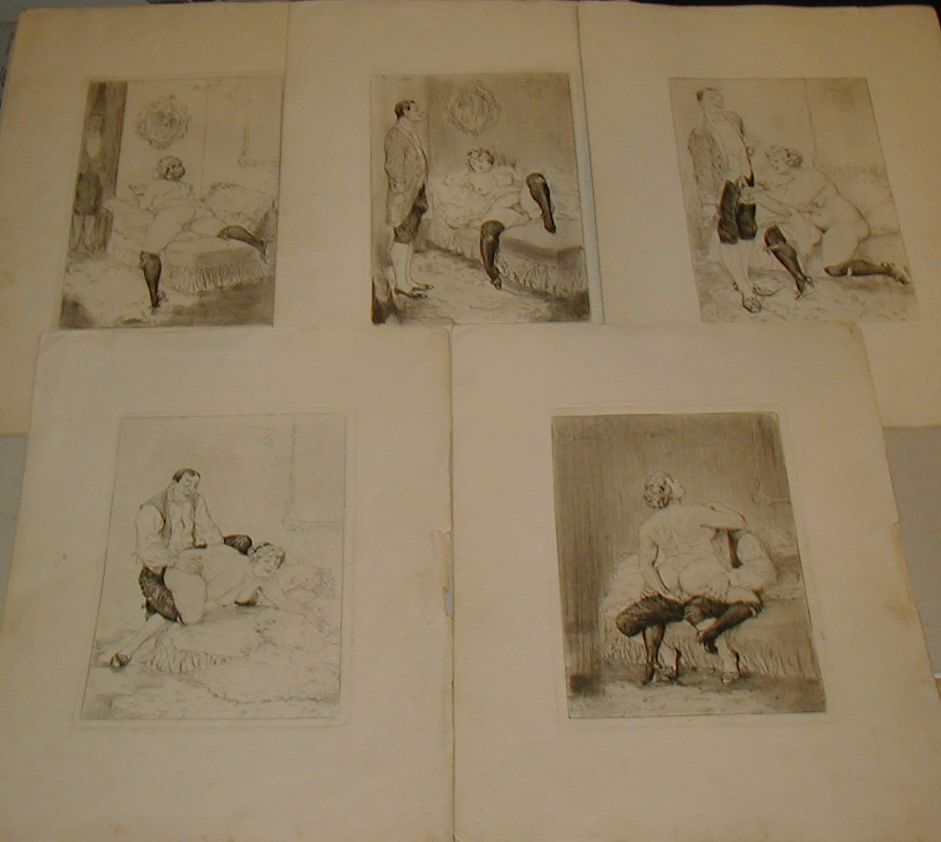 Ferran (pseudonym-Lossow, Heinrich): 5 etchings  (from 8).